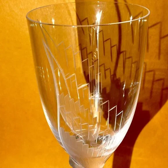 LALIQUE Smiling Angel Signed Blown Crystal Champagne Stem Flute Reims Cathedral - Picture 4 of 11